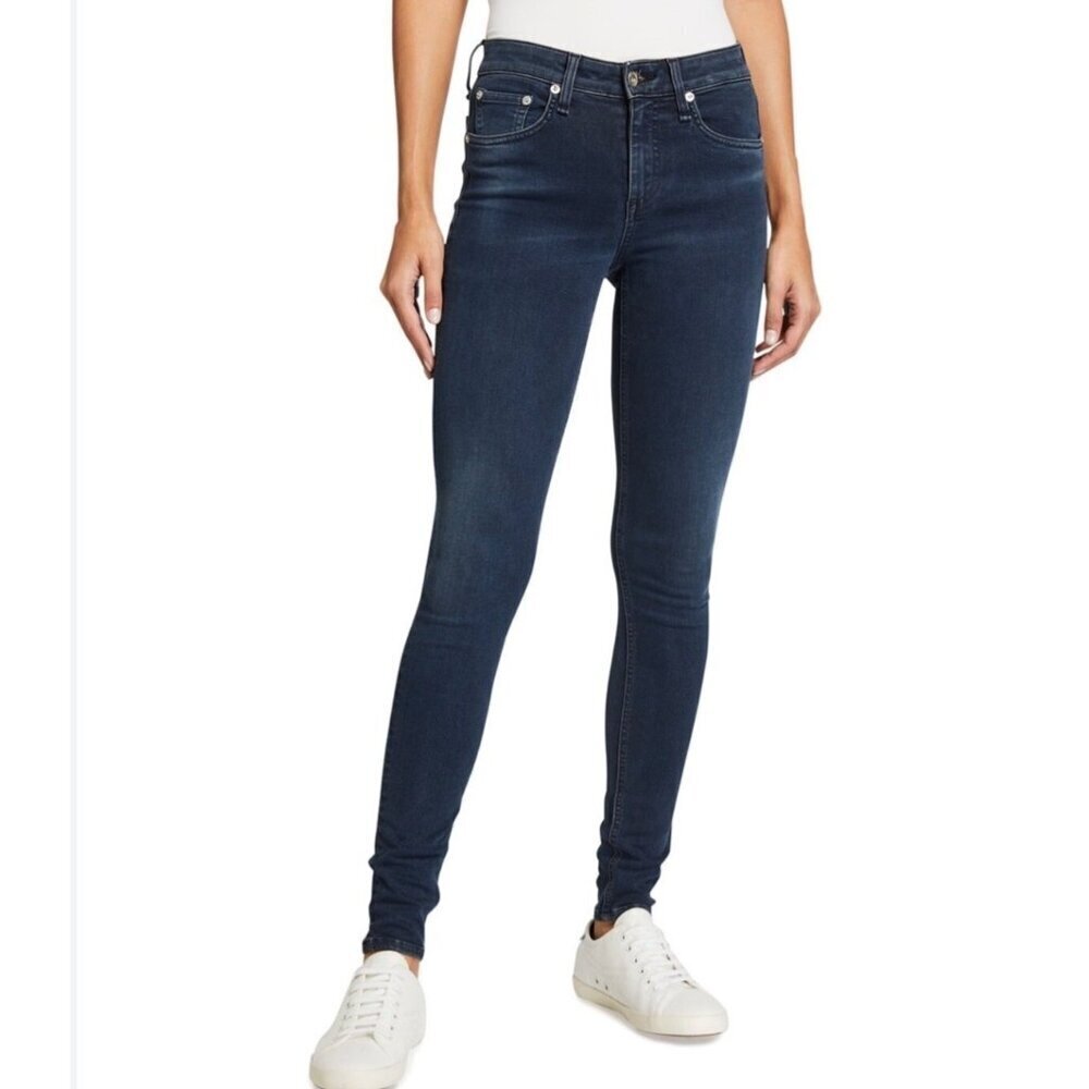 Rag & Bone Cate Mid Rise Skinny Jeans Dark Wash Denim Size 25
